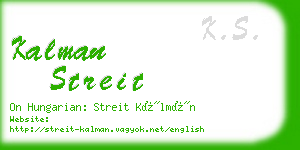 kalman streit business card